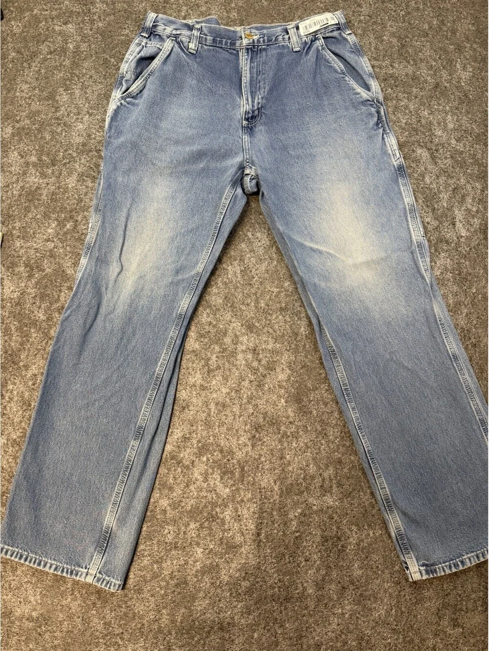 Carhartt B11 Dungaree Fit Carpenter Jeans Men’s 36X32 Light Wash Work Jeans.
